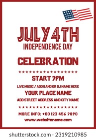 Fourth of July party celebration poster flyer social media post design