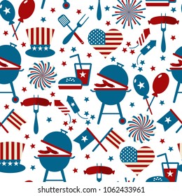 Fourth Of July Party And Memorial Day Icons.