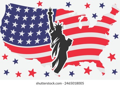 Fourth July Patriotic Background Flat