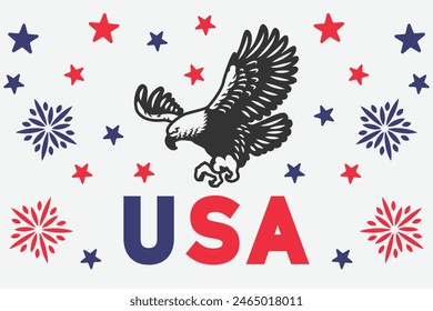 Fourth July Patriotic Background Flat