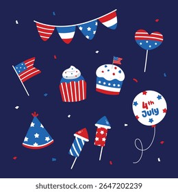 Fourth of July Patriotic Celebration Elements