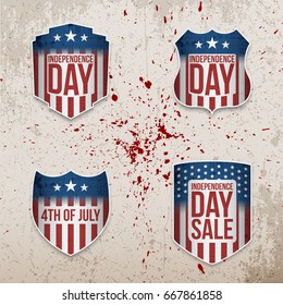 Fourth of July patriotic vector Banners Set