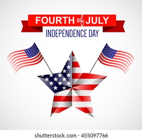 Fourth of July poster. Independence Day of USA