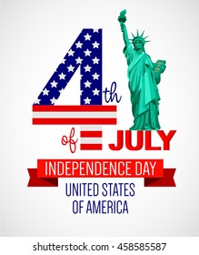 Fourth of July poster. Independence Day of USA