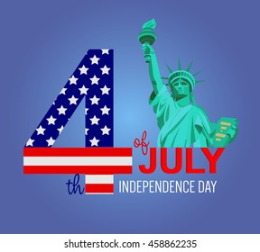 Fourth of July poster. Independence Day of USA