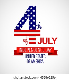 Fourth of July poster. Independence Day of USA