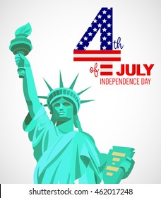 Fourth of July poster. Independence Day of USA