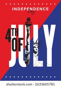 Fourth of July Poster with Statue of Liberty