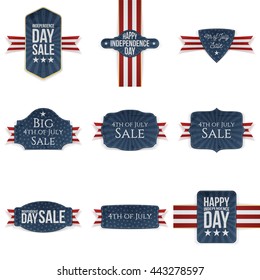 Fourth of July realistic Banners Set