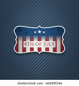 Fourth of July realistic Label