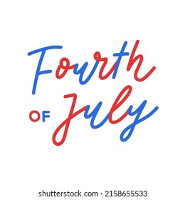 Fourth of July Red and Blue Lettering