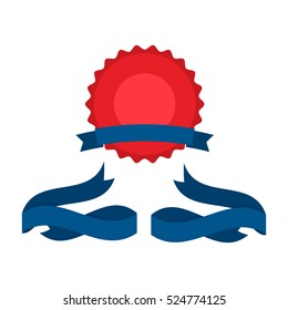 Fourth Of July Ribbons, Shields, Labels And Banners. Collection of July fourth ribbons shield and other badges with banners, labels, ribbons for fourth of july holidays patriotic red and blue event.