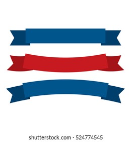  Fourth Of July Ribbons, Shields, Labels And Banners. Collection of July fourth ribbons shield and other badges with banners, labels, ribbons for fourth of july holidays patriotic red and blue event.