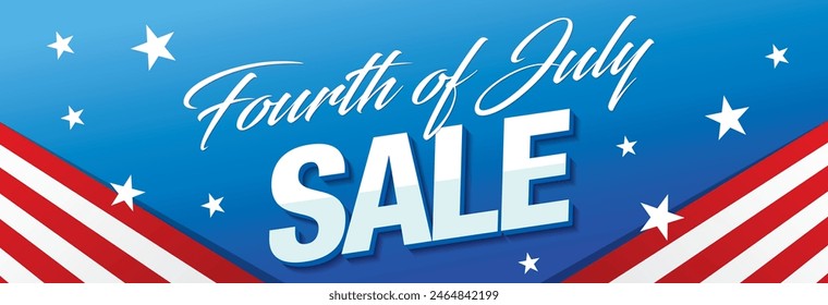 Fourth of July sale banner graphic design vector illustration