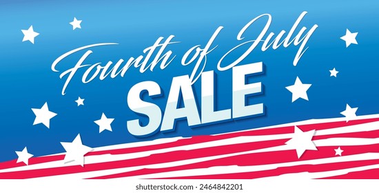 Fourth of July sale banner graphic design vector illustration