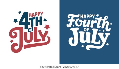 Fourth of July sale banner graphic design. US Independence Day 4th July poster. 4th of July America Typography art. Handwritten Lettering, Calligraphy, Vector Illustration.