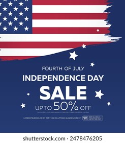 Fourth of July sale banner vector illustration