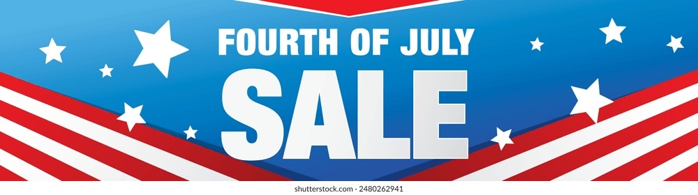 Fourth of July sale banner vector illustration