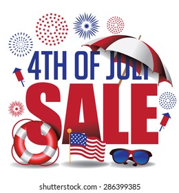 Fourth Of July Sale Marketing Header. EPS 10 Vector.