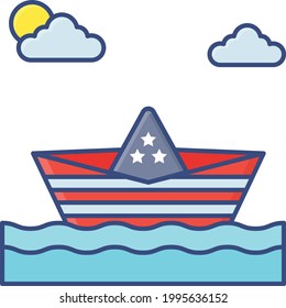 Fourth of July sea island Concept Vector Icon Design, US Independence Day Symbol, USA federal holiday Sign, Memorial or Patriot Day Stock illustration