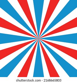 Fourth Of July Starburst, Red White Blue Sunburst, Carnival Background 