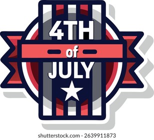 Fourth of July Sticker Vector Graphic Illustration