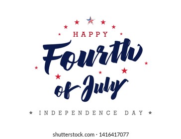 Fourth of July, United state independence day greeting. July 4th typographic design for greeting cards, banners or print posters. Vector background