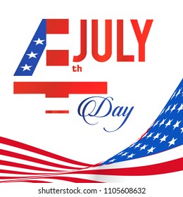 Fourth Of July United Stated Flag Background Vector Image
