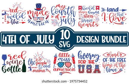 Fourth of July, United Stated independence day greeting. 4th of July typographic svg design. Usable as greeting card and Printing for T shirt, Banner, Poster, Mug Etc., Vector Illustration.