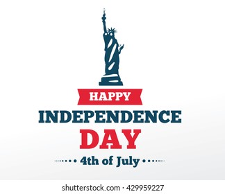 Fourth of July, United Stated independence day greeting. 4th july. Typographic design. Usable for greeting cards, banners.