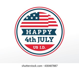 Fourth of July, United Stated independence day greeting. 4th july. Typographic design. Usable for greeting cards, banners.