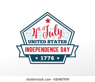 Fourth of July, United Stated independence day greeting. 4th july. Typographic design. Usable for greeting cards, banners.