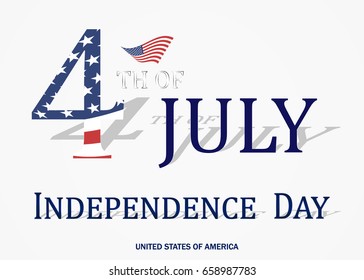 Fourth of July, United Stated independence day greeting.