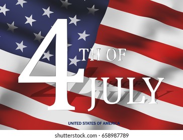 Fourth of July, United Stated independence day greeting.