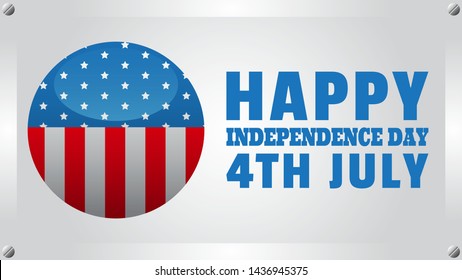 Fourth Of July. United States Independence Day Design #7- Vector