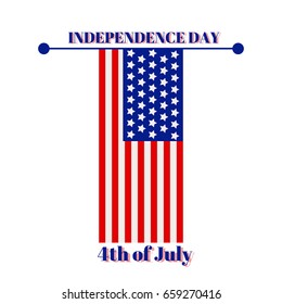 Fourth of July. United States Independence day greeting. Vector design. Vector illustration.