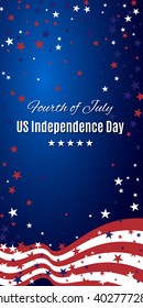 Fourth of July. US Independence Day Abstract background with american flag and stars. Stock vector.