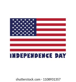 Fourth of July, USA Independence day. American Flag. Vector