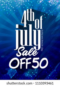 Fourth of July USA Independence day sale banner design template 