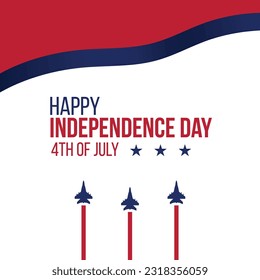 Fourth of July USA Independence Day Greeting Card. USA Independence day vector illustration.