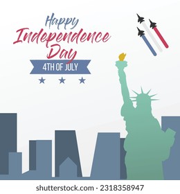 Fourth of July USA Independence Day Greeting Card. USA Independence day vector illustration.