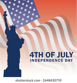 Fourth of July USA Independence Day holiday vector template design with isolated on a color background art design. Abstract new concepts United States of America flag