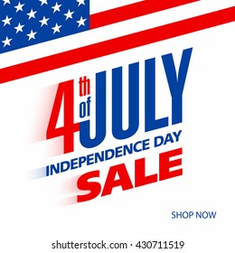 Fourth of July USA Independence day sale banner design template vector illustration