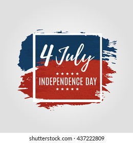 Fourth of July USA Independence Day greeting card. 4 July America celebration wallpaper. Independence national holiday US flag card design. Vector illustration. EPS 10
