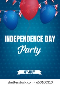 Fourth of July. USA Independence Day party poster. 4th of July holiday event banner