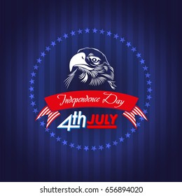 Fourth of July USA Independence Day, 4 th of July, eagle .United States of America, national holiday. Vector illustration