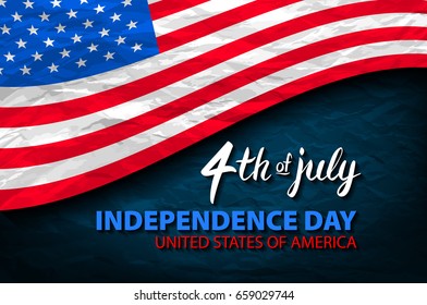 Fourth of July USA Independence Day greeting card. 4 th of July. United States of America celebration wallpaper. national holiday US flag card design. art