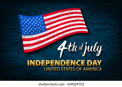 Fourth of July USA Independence Day greeting card. 4 th of July. United States of America celebration wallpaper. national holiday US flag card design. art