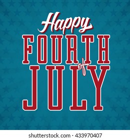 Fourth of July Vector Illustration with Banners and Stars.