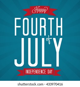 Fourth of July Vector Illustration with Banners.